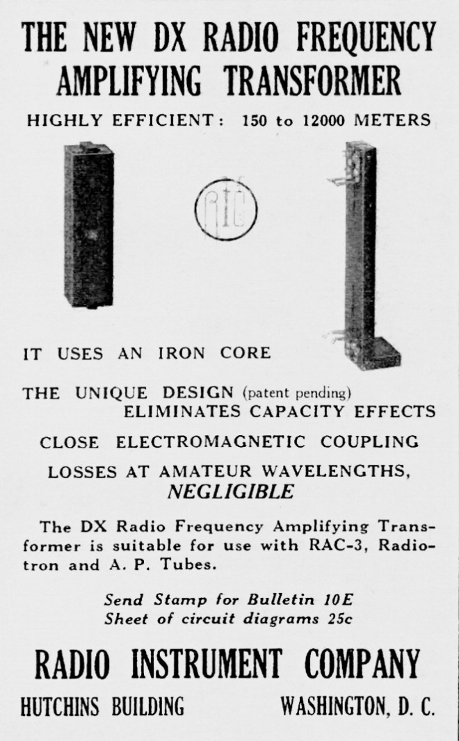 Radio Instrument ad RN Dec 1921