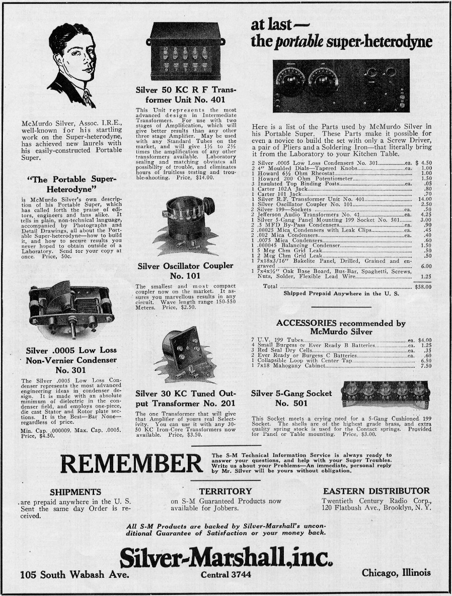 Silver-Marshall Advertisement CRCB Fall 1924